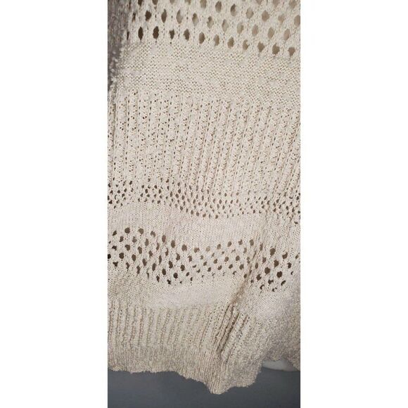 Hooked Up Long Sleeve Mixed Knit Sweater XS Cream - Picture 2 of 5